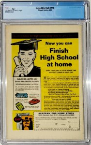 Incredible Hulk #118 CGC 7.5 (Marvel 1969) vs Sub-Mariner, featuring Lady Dorma