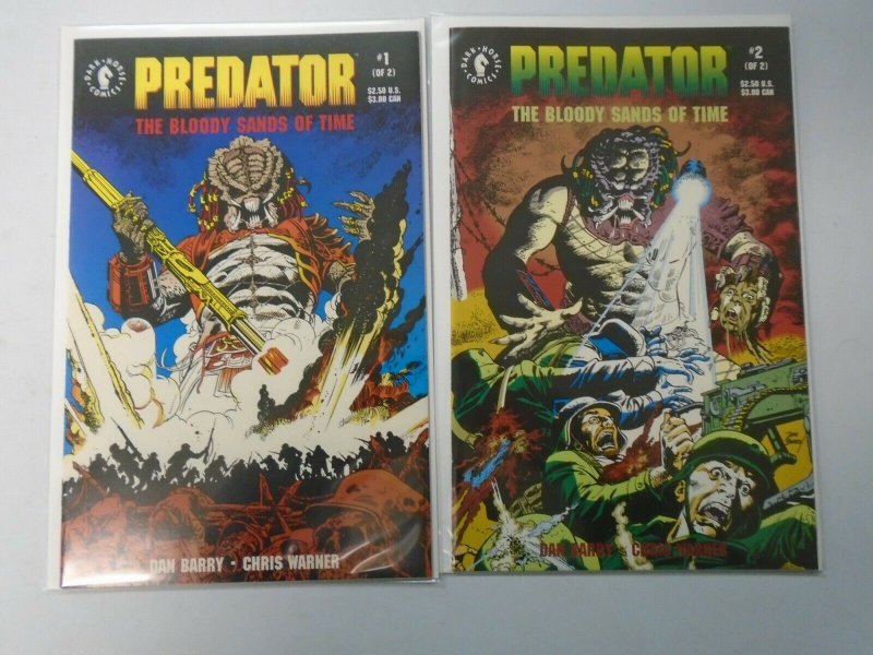 Predator The Bloody Sands of Time set #1+2 8.0 VF (1992 Dark Horse)