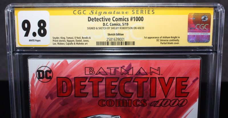 Detective Comics #1000 CGC (9.8) Signed & Sketched by Shelby Robertson - 2019