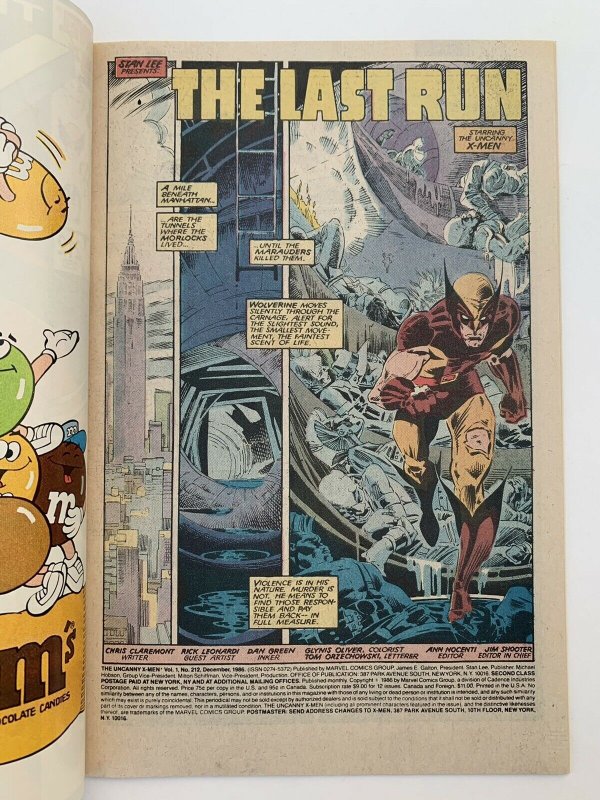 X-Men #212 Bronze Age Marvel Comic Book