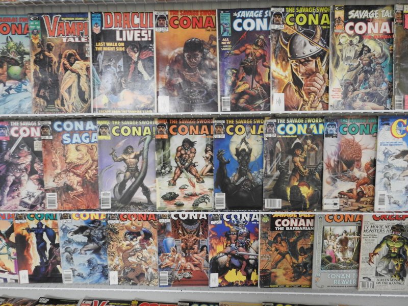 Huge Lot of 80+ Magazines W/ Conan, Vampirella, POTA, Creepy Avg. VG Condition.