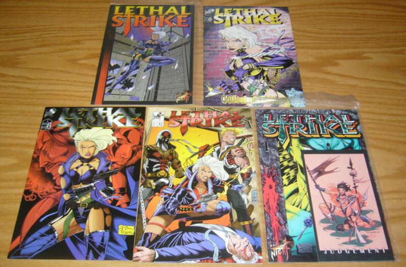 Lethal Strike #0 & ½ & 1-3 VF/NM complete series london night comics bad girl 2