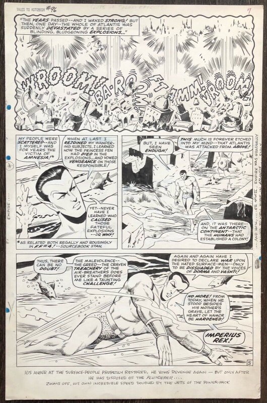 Tales to Astonish 96 Original Art Page by Bill Everett  1967  Sub-Mariner