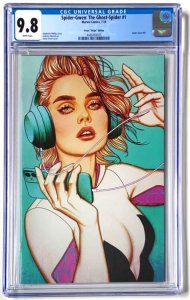 SPIDER-GWEN: GHOST SPIDER #1 JENNY FRISON VIRGIN VARIANT CGC 9.8 MARVEL NM.