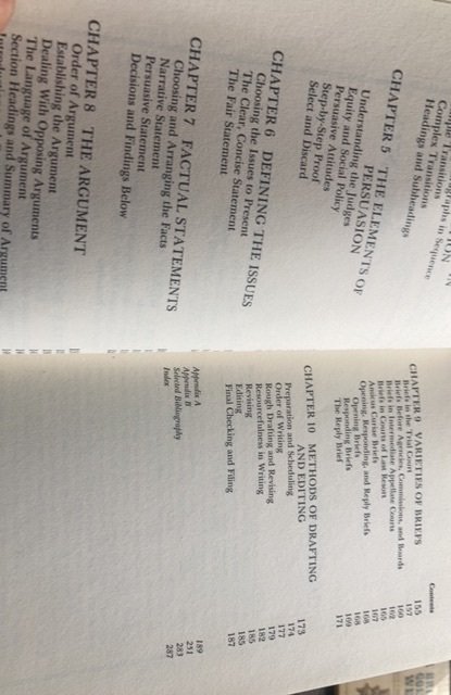 Writing, persuasive briefs, 1984, peck,289p