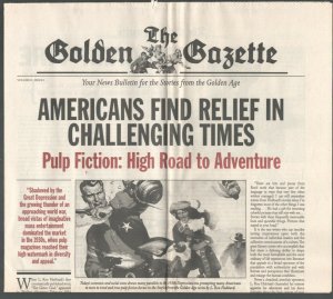 Golden Gazette Vol. 2 #1 2009-newspaper format -pulp fiction-L Ron Hubbard-fo...