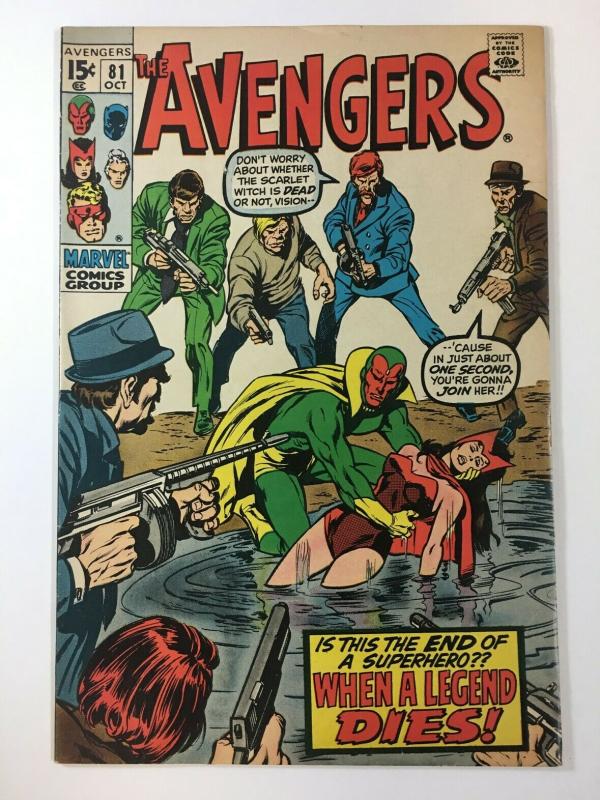 AVENGERS 81 FINE- Oct 1970 Vision, Scarlet Witch COMICS BOOK