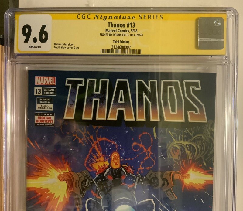 Thanos #13 3rd Print 1st Cosmic Ghost Rider Cover CGC 9.6 signed Cates  