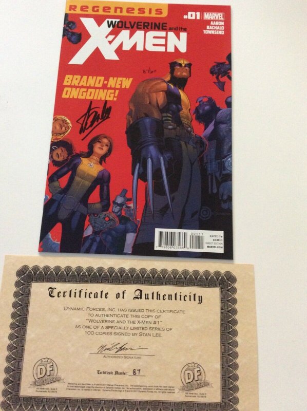 WOLVERINE & THE X-MEN REGENESIS #1 SIGNED BY STAN LEE W/COA LTD.TO 100 COPIES.