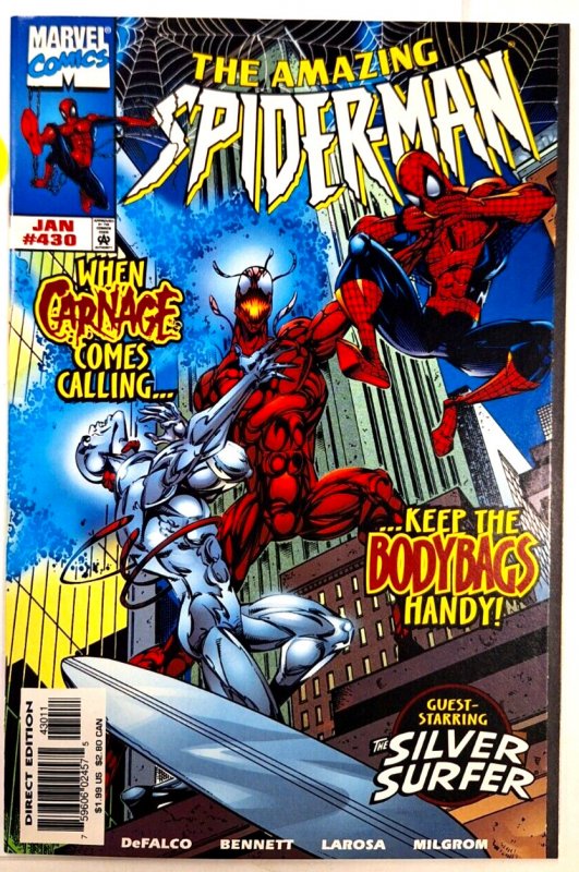 SPIDERMAN 430 (January 1998) VERY FINE Carnage Silver Surfer