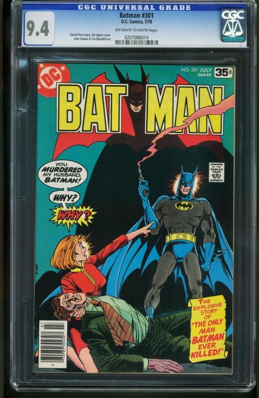 Batman #301 1978-CGC GRADED 9.4 Off-White to White pages 0207086014