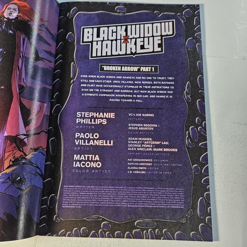 Black Widow #1,NM Adam Hughes Variant signed with COA, Marvel