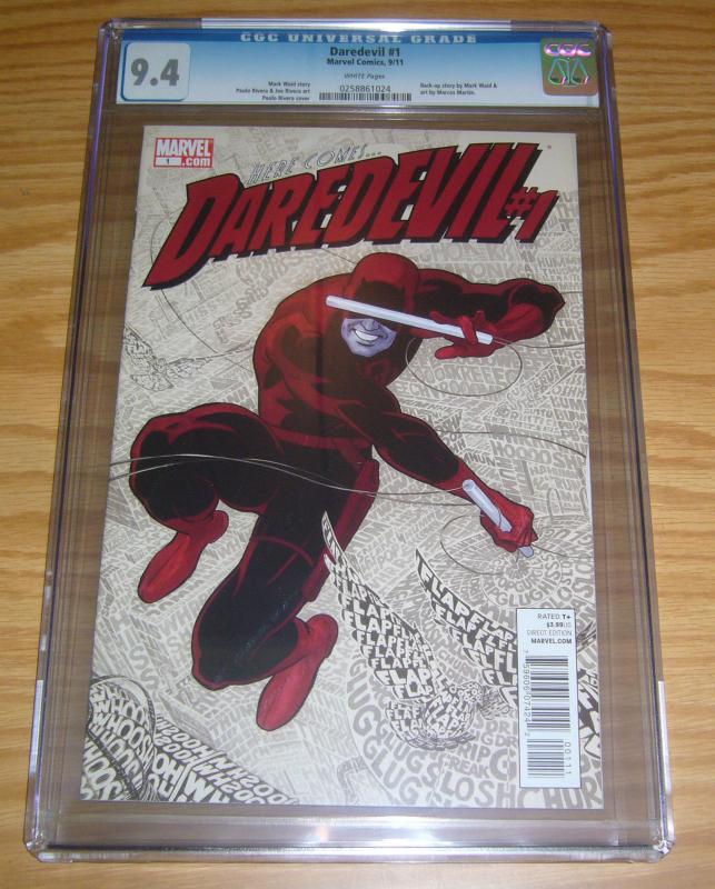 Daredevil #1 CGC 9.4 mark waid - paolo rivera - marvel comics - 2011 great cover