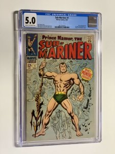 Sub-mariner 1 cgc 5.0 cr/ow pages marvel 1968