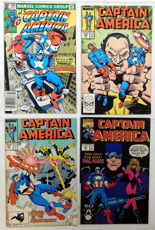 Captain America Lot of 4 #262, 338, 343, 381 (1981) Marvel Comics 1st Print