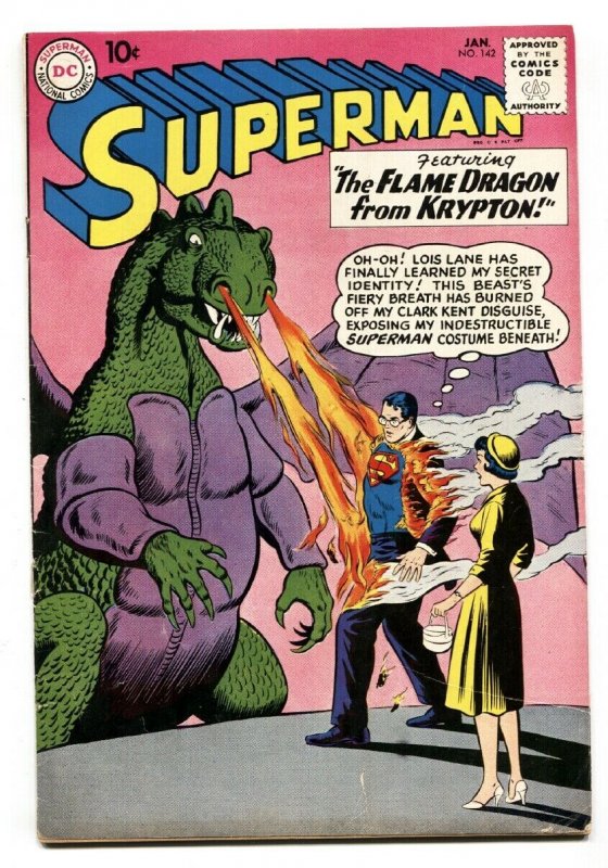 SUPERMAN #142 comic book-1961-BATMAN-SUPERGIRL-CAPONE- VG-