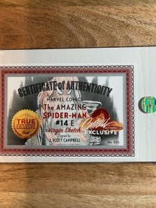 The Amazing Spider-Man #14 (2019) J. Scott Campbell virgin variant Signed