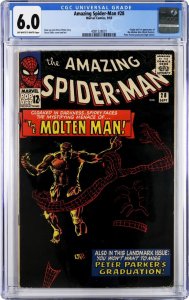 Amazing Spider-Man #28 1st App Molten Man Marvel CGC Graded 6.0 FN 