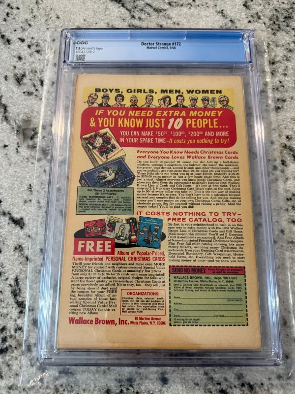 Doctor Strange # 172 CGC Graded 7.5 Marvel Silver Age Comic Book 1968 JH21
