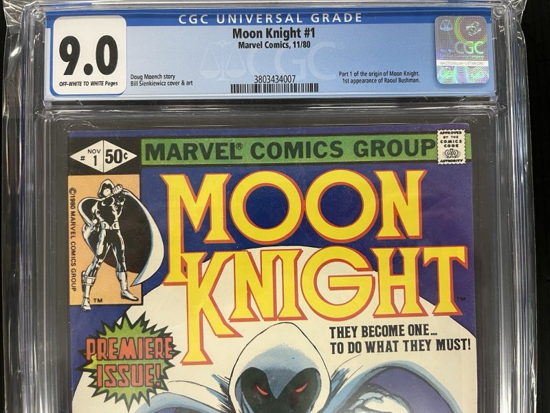 MOON KNIGHT #1 (1980) CGC 9.0 VF/NM ORIGIN 1ST RAOUL BUSHMAN MARVEL PROSHIPPER