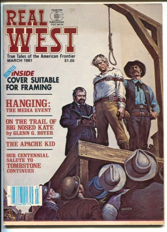 Real West 3/1981-Earl Norem hanging cover & story-Wyatt Earp-Bob Custer-Weste... 