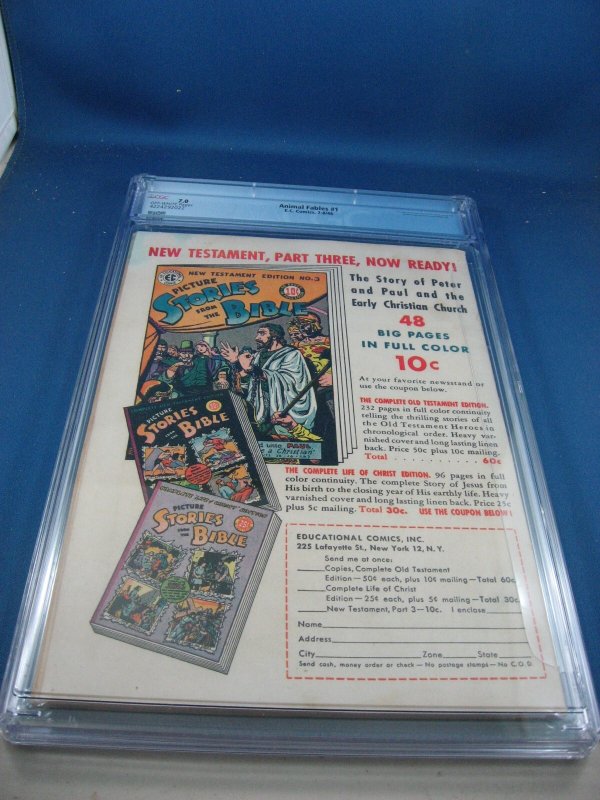 ANIMAL FABLES 1  CGC 7.0 FIRST EC 1946  SCARCE