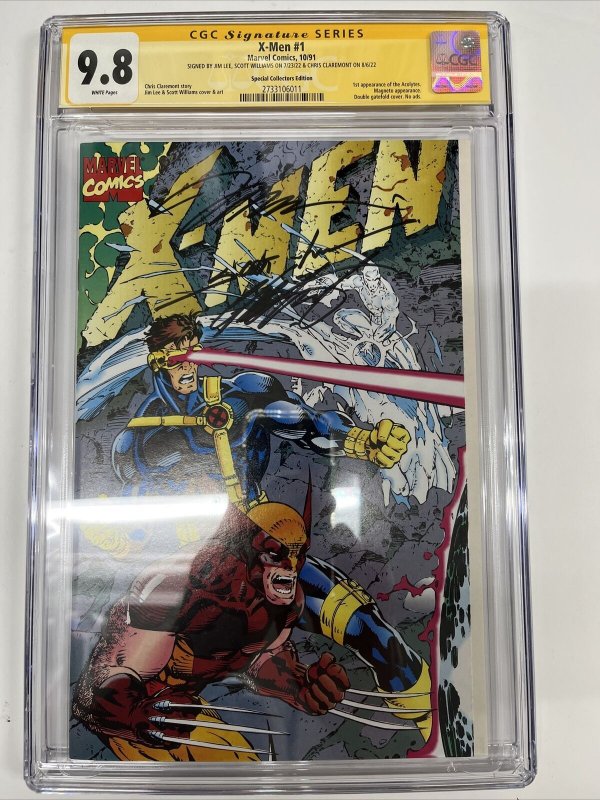 X-Men (1991) # 1 (CGC SS WP 9.8) Signed By Jim Lee, Willians & Chris Claremont 