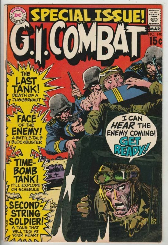 G.I. Combat # 140 Strict NM/NM- High-Grade Artist Joe Kubert Mort Drucker story