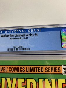Wolverine Limited Series 4 Cgc 9.8 Ow/w Pages Marvel Frank Miller 1982