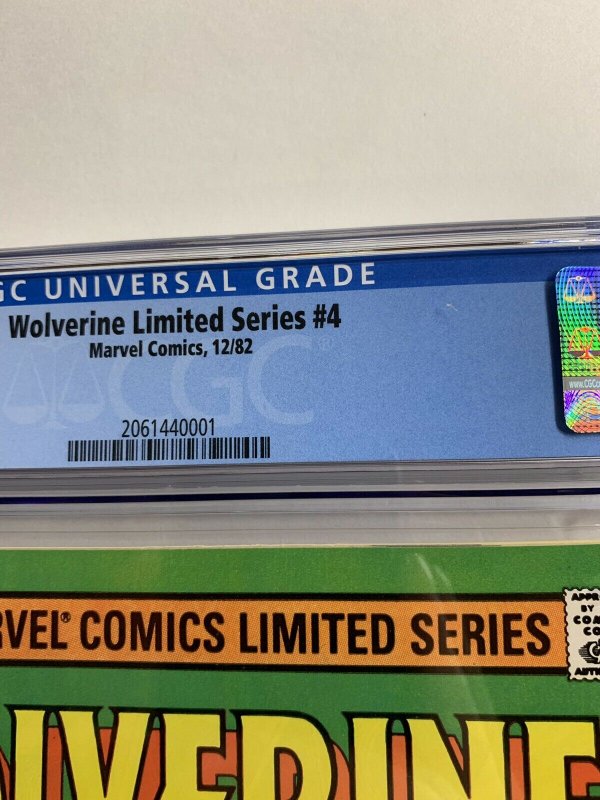 Wolverine Limited Series 4 Cgc 9.8 Ow/w Pages Marvel Frank Miller 1982