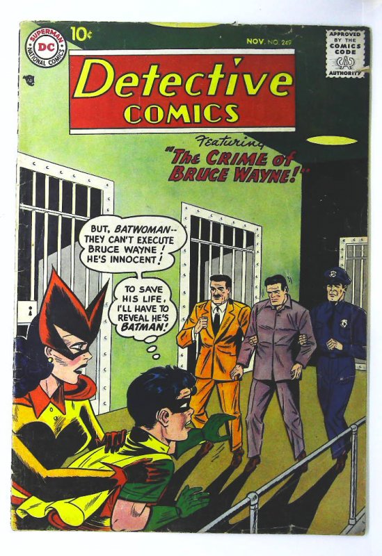 Detective Comics (1937 series) #249, VG+ (Actual scan)