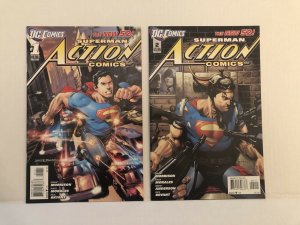 Action Comics #1 & 2  Lot Of 2   2011