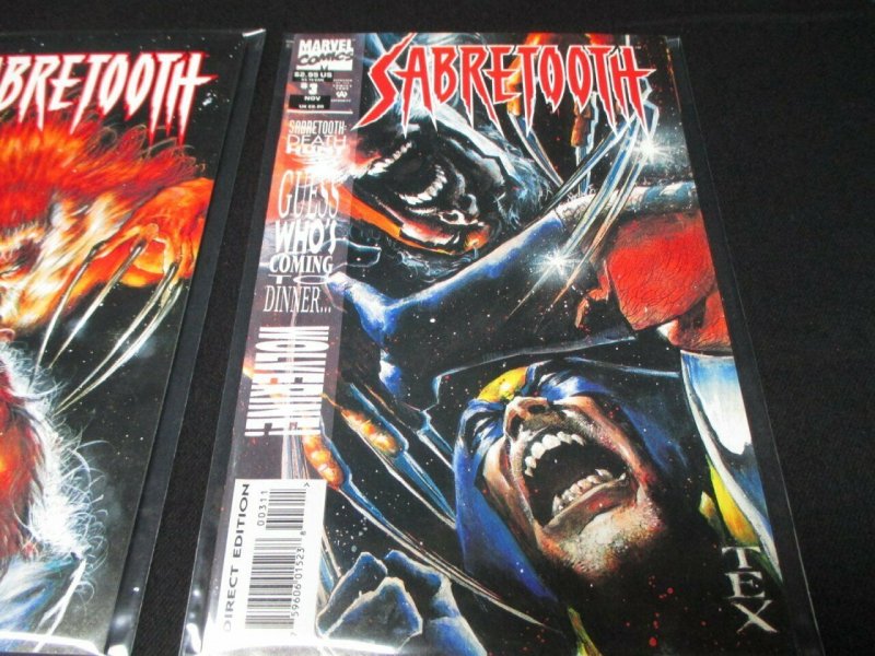 Sabretooth Death Hunt 1 - 3  NM Marvel Comics 1993 Wolverine Mystique