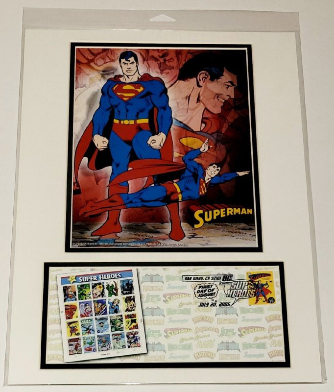 12×16 SUPERMAN DC 2006 Comic Con Stamp Art USPS/SDCC 1st DAY Art