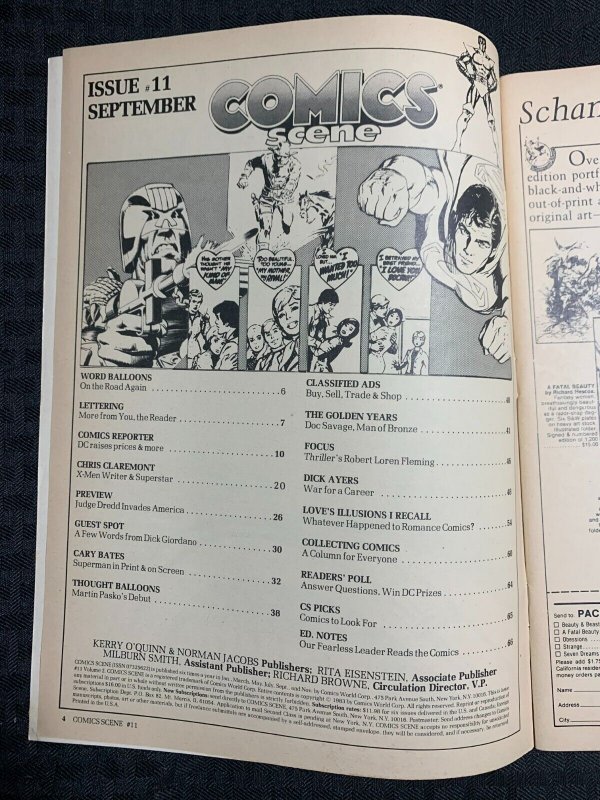 1983 Sept COMICS SCNENE Magazine #11 FN+ 6.5 Superman III / X-Men Animated