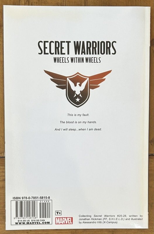 Secret Warriors Wheels Within Wheels Tp SC  TPB Marvel Jonathan  Hickman New