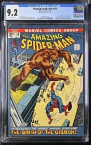 AMAZING SPIDER-MAN #110 CGC 9.2 1ST GIBBON NATIONAL DIAMOND SALES INSERT