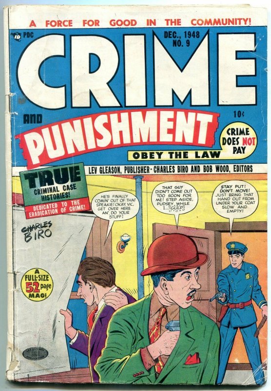 CRIME & PUNISHMENT #9 1948-CHARLES BIRO-LEV GLEASON-PRE G/VG