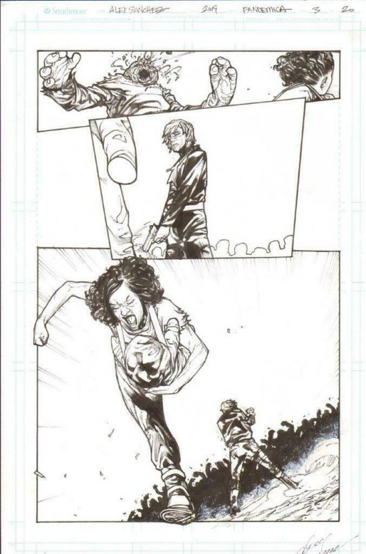 Pandemica #3 pg 20 Original Art Alex Sanchez bestselling author Jonathan Maberry 