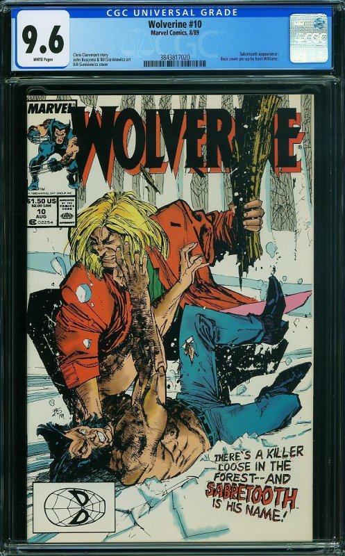 WOLVERINE #10 CGC 9.6 NM+ SABRETOOTH Appearance