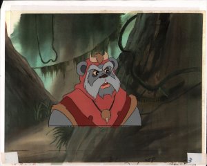 Star Wars: Ewoks Animation Cell Over Xeroxed Background - Chief Chirpa (B)