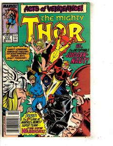 Mighty Thor # 412 FN Marvel Comic Book New Warriors Nova Juggernaut Loki J314