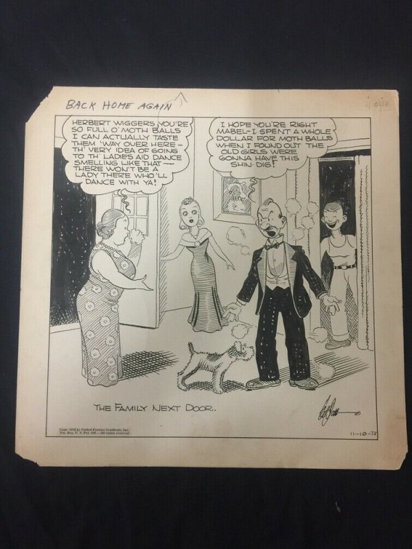 Ed Dodd Back Home Again Original Newspaper Comic Art 11/10/38