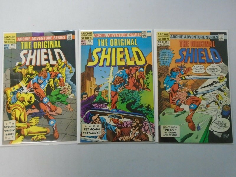 The Original Shield run #1-3 8.0 VF (1984 Archie Comics)