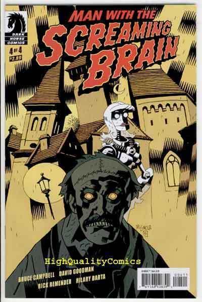 MAN with the SCREAMING BRAIN #4, VF, Mike Mignola, Bruce Campbell, AOD  