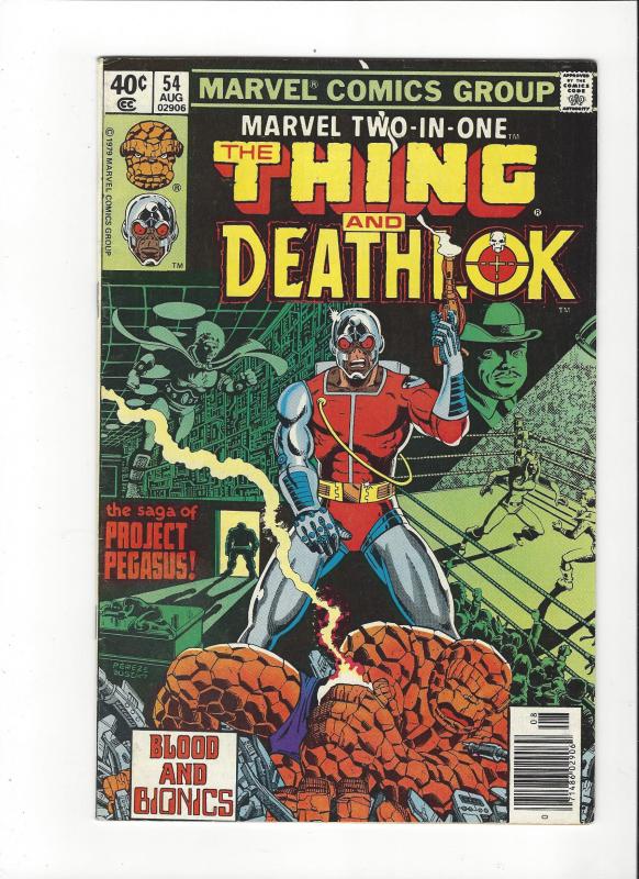 Marvel Two In One #54 Marvel Comics Thing Death of Deathlok Byrne Art VF