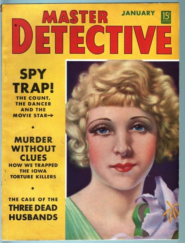 MASTER DETECTIVE JAN 1939-FN-PULP STYLE CRIME MAG-HANSA WITTIG CVR/ARTICLE FN