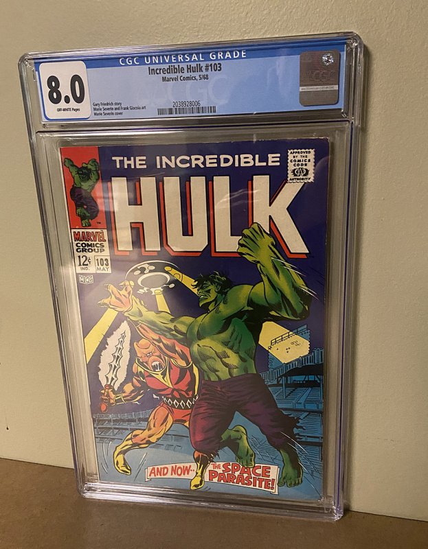 Incredible Hulk #103 (CGC 8.0 VFN)  2nd Monthly Hulk Issue / 1968