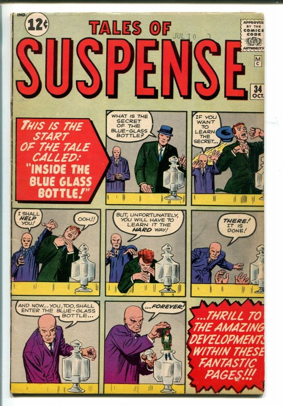 TALES OF SUSPENSE #34 1962-MARVEL-DITKO-KIRBY-DON HECK-PRE SUPERHERO-fn