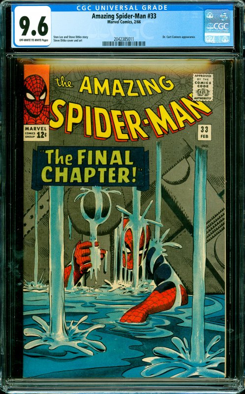Amazing Spider-Man #33 CGC Graded 9.6 Dr. Curt Connors appearance.